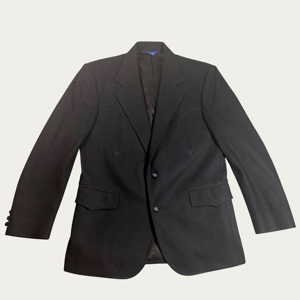 1980's Pendleton Western Blazer Mens 42 Black Excellent Wool